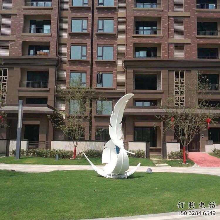 羽毛雕塑制造，歐式風(fēng)格，烤漆羽毛雕塑廠家定價