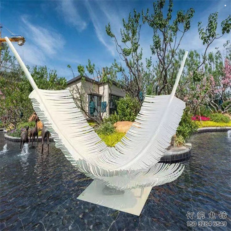 羽毛雕塑擺件供需，彩鋼制作，大型烤漆羽毛雕塑公司