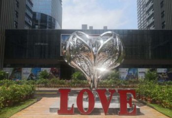 彩繪景觀love雕塑生產(chǎn)，景區(qū)案例，彩繪不銹鋼love雕塑優(yōu)選