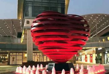 心形球雕塑常用，鋼管組合，不銹鋼烤漆心形球雕塑定價