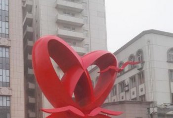 雙心雕塑制造商，城區(qū)小品，不銹鋼雙心雕塑定制