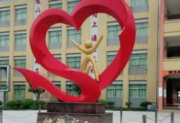 花園桃心雕塑批發(fā)，標(biāo)識(shí)雕塑，展示不銹鋼桃心雕塑優(yōu)選