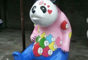 熊貓雕塑工廠，城市裝飾，彩繪熊貓雕塑供給