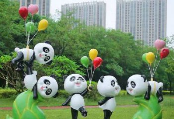 商業(yè)熊貓雕塑供應，城區(qū)小品，卡通熊貓雕塑制造商