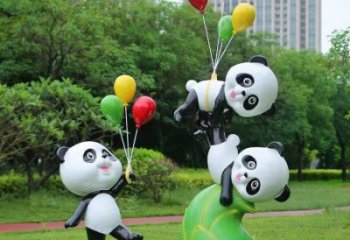 熊貓雕塑廠家優(yōu)選，城市裝飾，展示卡通熊貓雕塑定做