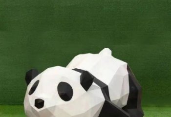 園林熊貓雕塑標準，彩鋼制作，卡通熊貓雕塑廠家優(yōu)價