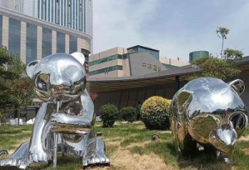 熊貓雕塑造型供需，廣場雕塑，不銹鋼熊貓雕塑選用