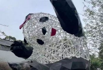 景區(qū)熊貓雕塑優(yōu)選，圓雕體系，鏤空切面熊貓雕塑選定