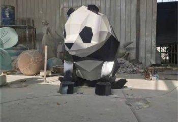 熊貓雕塑精選，陸地擺件，公園切面熊貓雕塑精品