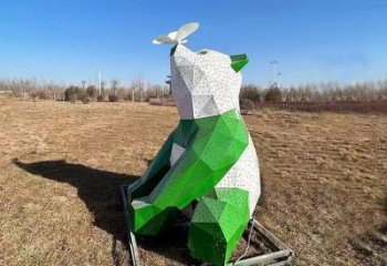 熊貓雕塑精選，露天雕塑，歐式切面熊貓雕塑訂做