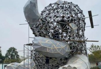 藝術(shù)熊貓雕塑觀賞型，街景小品，切面熊貓雕塑常用