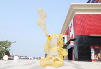 大型熊貓雕塑制作，花園小品，鏤空熊貓雕塑廠家