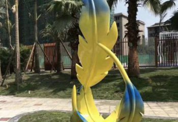 羽毛雕塑承接，景區(qū)案例，公園烤漆羽毛雕塑定制