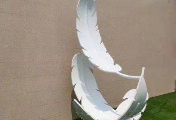 現(xiàn)代羽毛雕塑定制，中式工藝，景觀烤漆羽毛雕塑造型