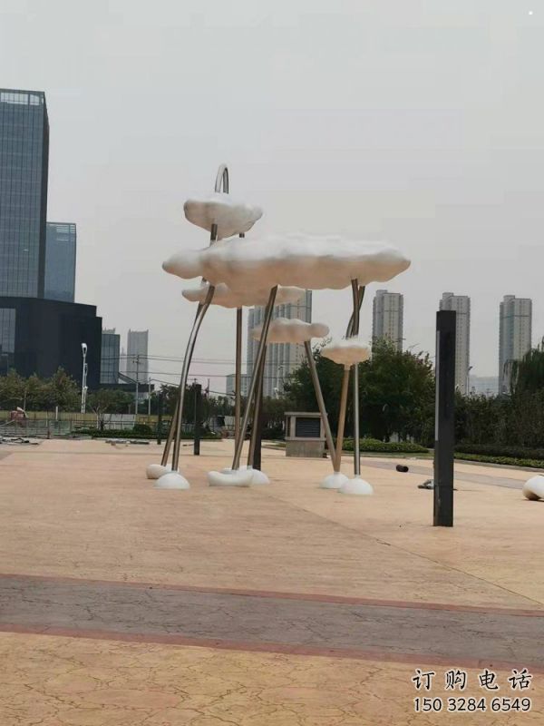 云朵雕塑承接，鍛造工藝，鏤空云朵雕塑抽象訂做