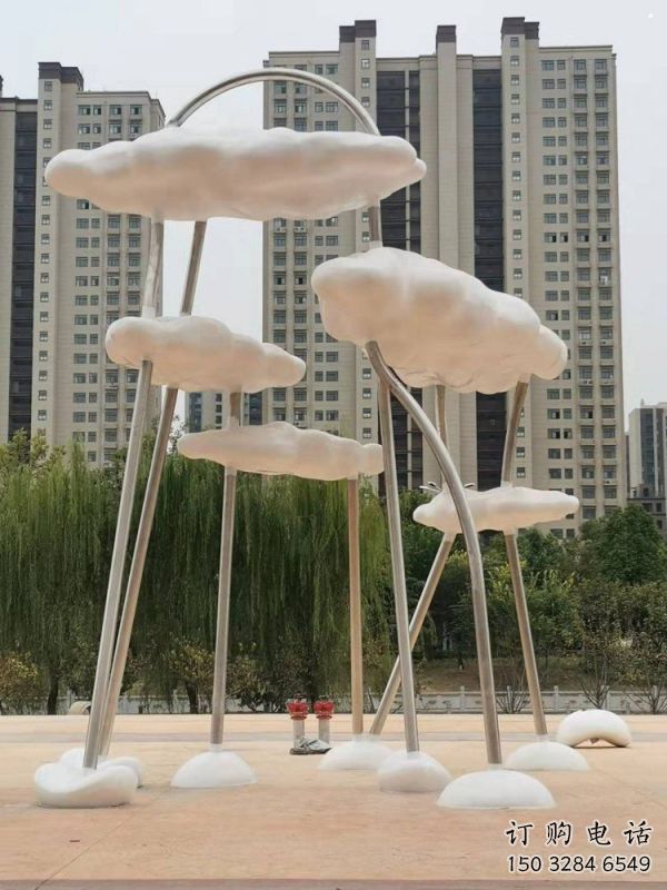 云朵雕塑服務商，創(chuàng)意雕塑，鏤空云朵雕塑訂做