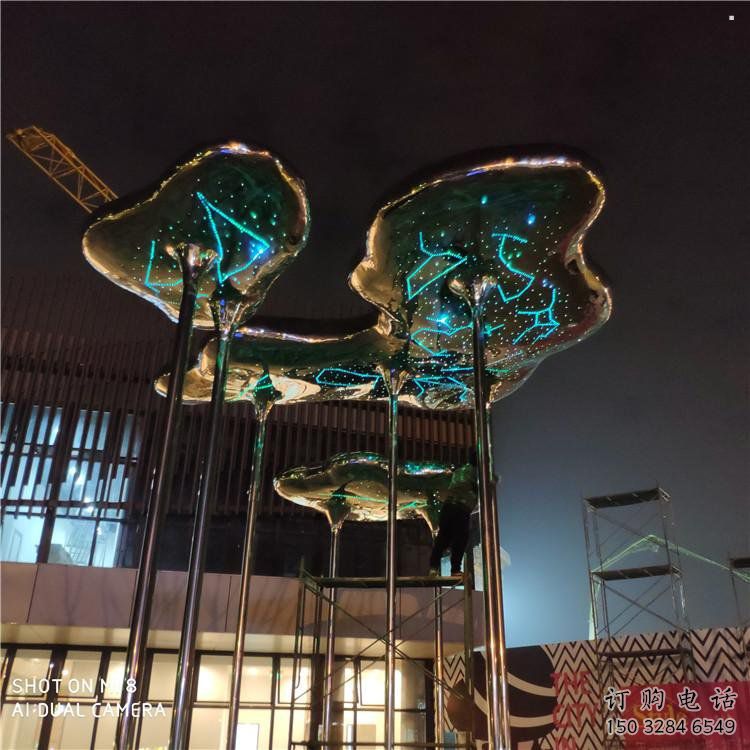 祥云雕塑觀賞型，街景小品，不銹鋼祥云雕塑常用