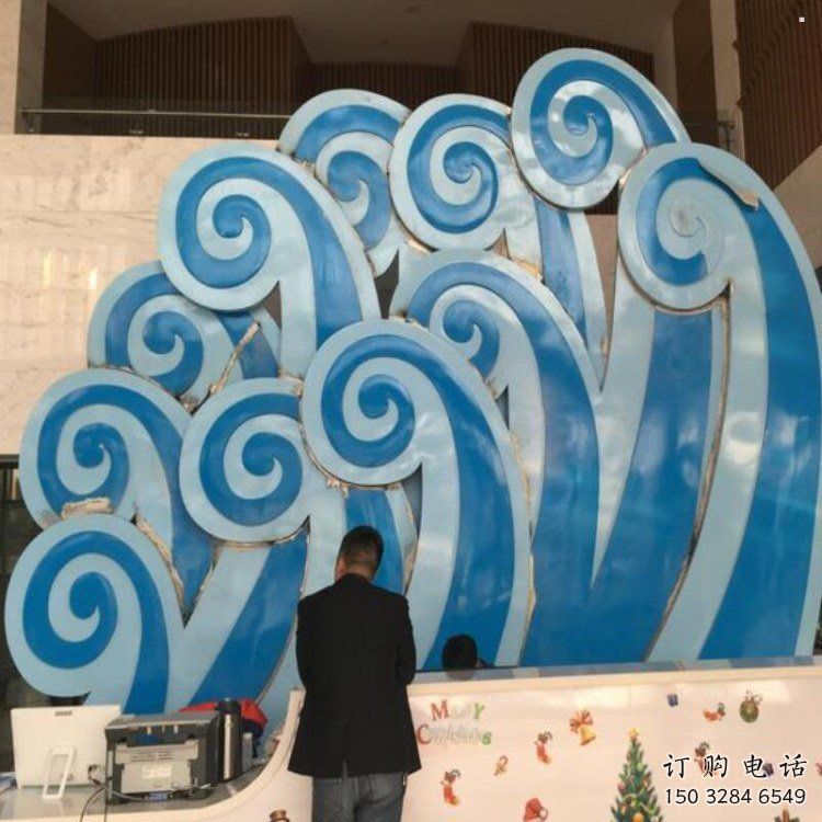 仿真云朵雕塑，鏤空景觀雕塑，烤漆制造