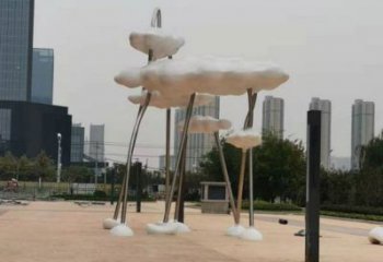 云朵雕塑承接，鍛造工藝，鏤空云朵雕塑抽象訂做