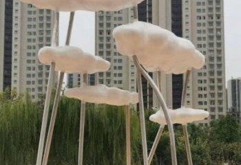 云朵雕塑服務(wù)商，創(chuàng)意雕塑，鏤空云朵雕塑訂做