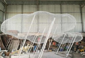 鏤空云朵雕塑，編織工藝制作，金屬景觀雕塑