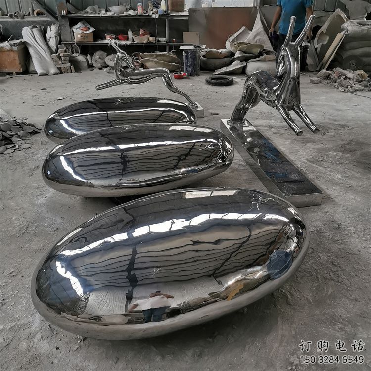 小區(qū)景觀石雕塑，拉絲景觀雕塑，抽象效果