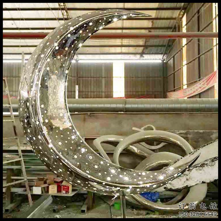 月亮雕塑標(biāo)準(zhǔn)，廣場(chǎng)雕塑，鏤空月亮雕塑廠家供給