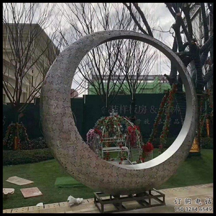月亮雕塑供需，透雕系列，燈光鏤空月亮雕塑制造商