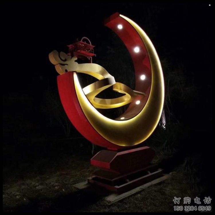 月亮雕塑制造，街景小品，景觀鏤空月亮雕塑優(yōu)價(jià)