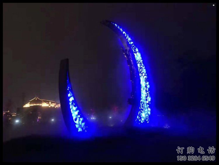 房地產(chǎn)月牙雕塑，仿古景觀雕塑，噴砂制造