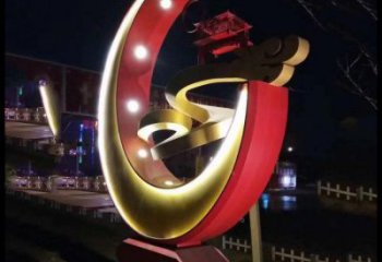 月亮雕塑觀賞型，街景小品，鏤空月亮雕塑主題常用