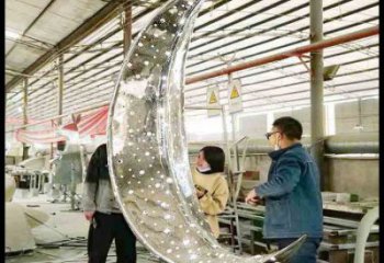 月亮雕塑制作專供，園林裝飾，建筑鏤空月亮雕塑批發(fā)