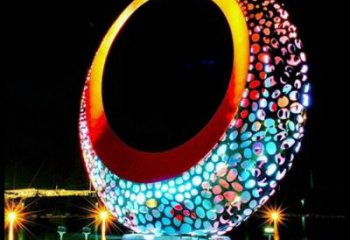 月牙雕塑常用，景觀概念，鏤空月牙雕塑廠家展品