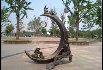 月亮船雕塑生產(chǎn)，透雕系列，不銹鋼月亮船雕塑生產(chǎn)商