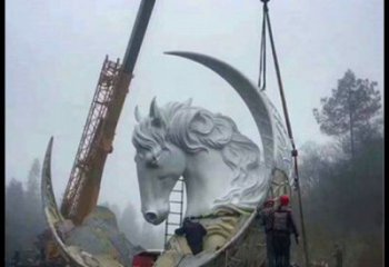 月亮雕塑通用，陸地?cái)[件，各類月亮馬頭雕塑點(diǎn)擊
