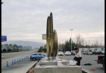 月亮雕塑生產(chǎn)，廣場雕塑，月亮水簾雕塑展品