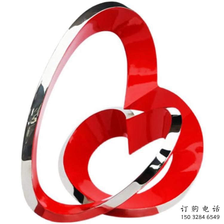 鍛鋼雙環(huán)雕塑選用，小區(qū)擺件，大型不銹鋼雙環(huán)雕塑公司