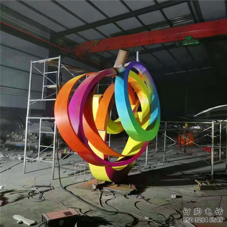 雙環(huán)雕塑常用，景觀概念，不銹鋼雙環(huán)雕塑廠家展品