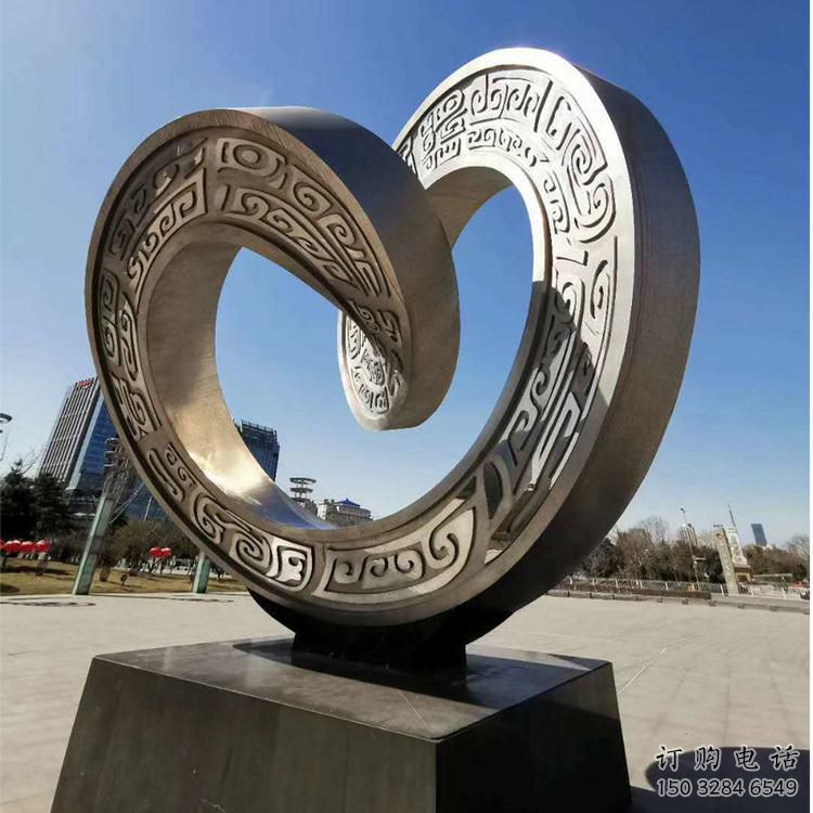 大型雙環(huán)雕塑常用，戶外擺放，不銹鋼雙環(huán)雕塑專供