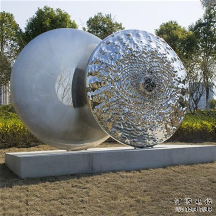 雙環(huán)雕塑觀賞型，公園小品，不銹鋼雙環(huán)雕塑常用