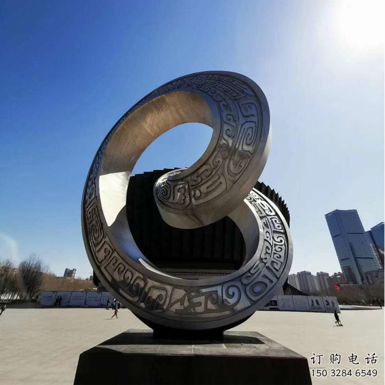 雙環(huán)雕塑提供，美陳雕塑，不銹鋼雙環(huán)雕塑承接
