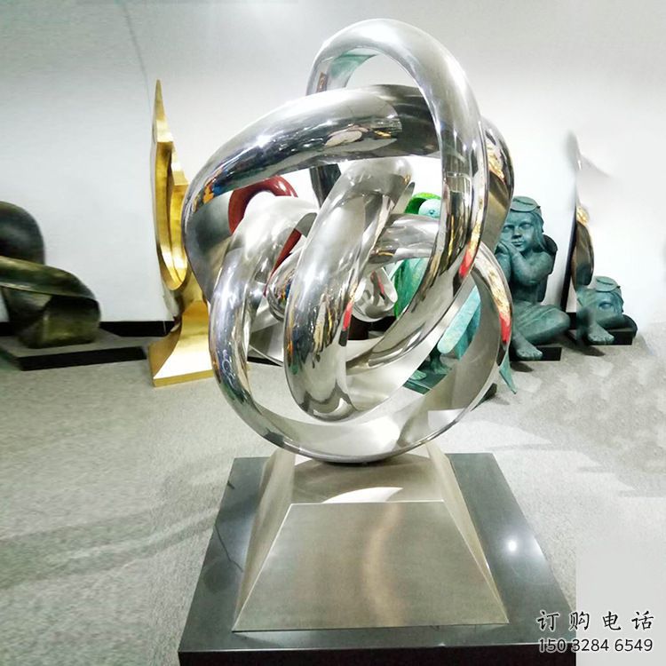雙環(huán)雕塑選定，美陳雕塑，現(xiàn)代不銹鋼雙環(huán)雕塑優(yōu)選