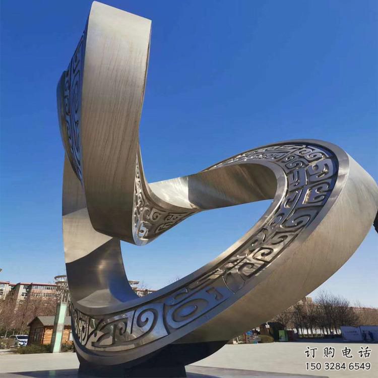雙環(huán)雕塑制造商，城市雕塑，不銹鋼雙環(huán)雕塑觀賞型