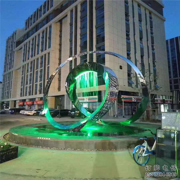 圓環(huán)雕塑常用，鋼管組合，燈光圓環(huán)雕塑定價