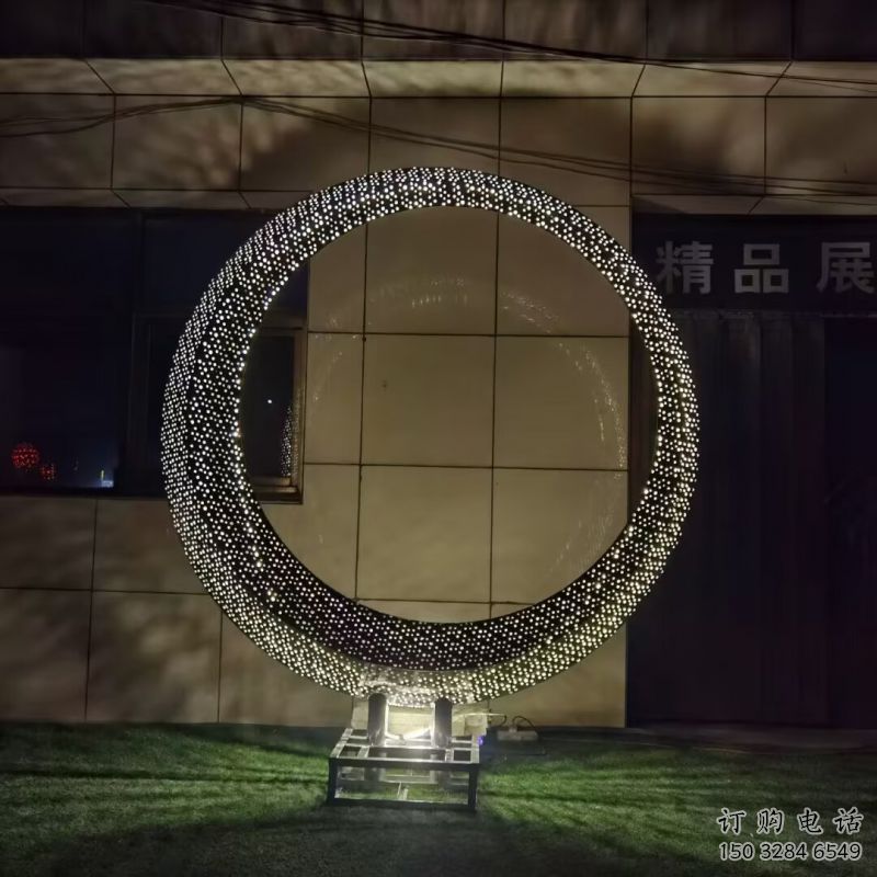 圓環(huán)雕塑供應(yīng)，城區(qū)小品，燈光圓環(huán)雕塑制造商