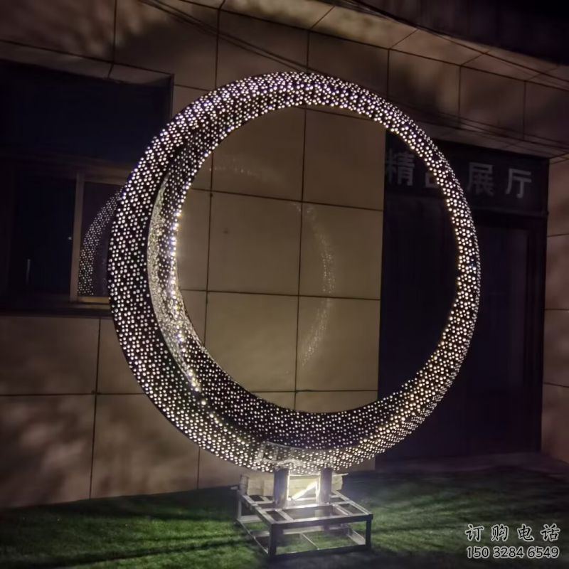 圓環(huán)雕塑通用，街道標(biāo)識，燈光圓環(huán)雕塑承接