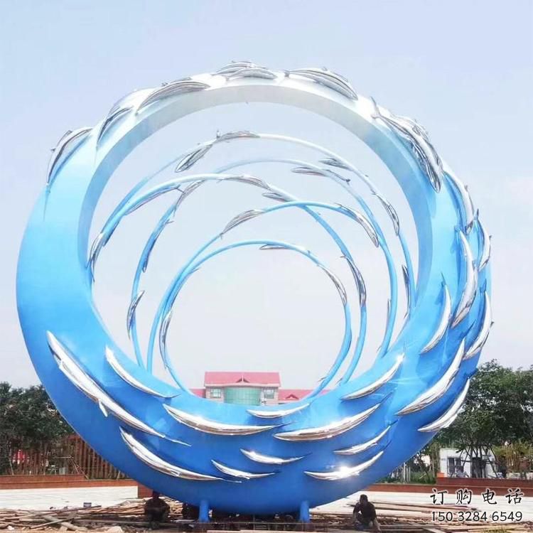 景區(qū)圓環(huán)雕塑觀賞型，公園小品，別墅烤漆圓環(huán)雕塑生產(chǎn)商