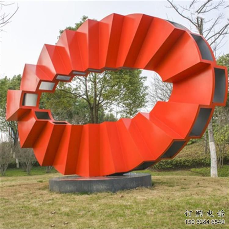 小圓環(huán)雕塑生產(chǎn)商，街頭藝術(shù)，藝術(shù)烤漆圓環(huán)雕塑精選