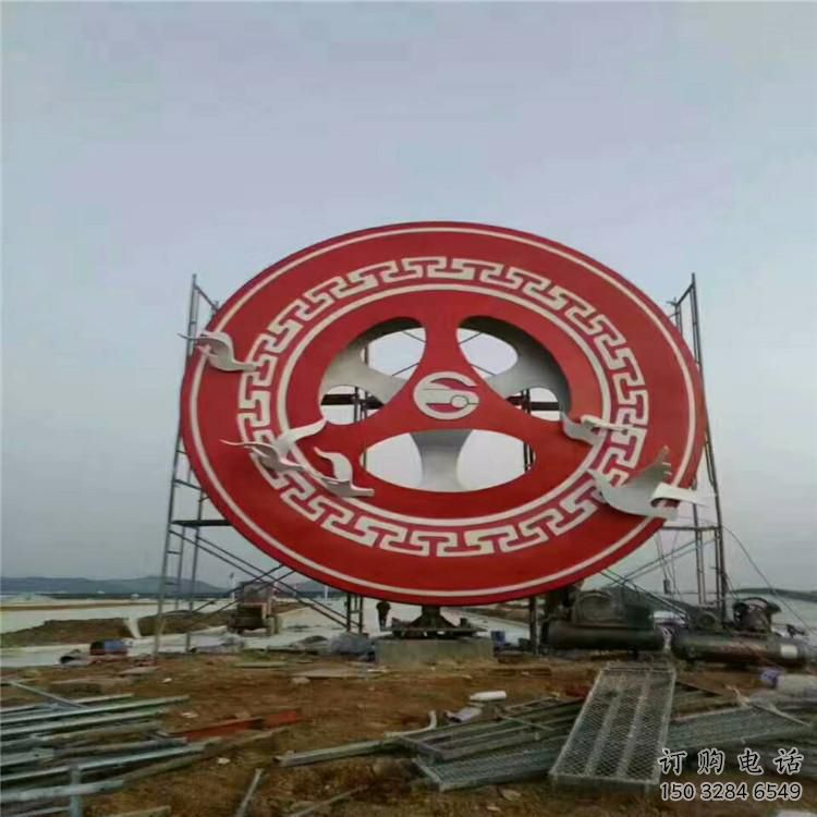 圓環(huán)雕塑點(diǎn)擊，景觀雕塑，別墅烤漆圓環(huán)雕塑供求