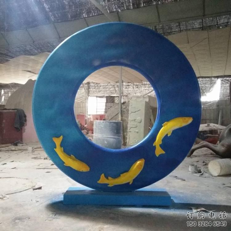 圓環(huán)雕塑精品，標(biāo)識(shí)雕塑，小區(qū)烤漆圓環(huán)雕塑供給